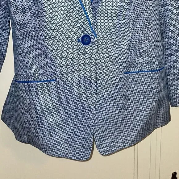 The Limited blue & white‎ blazer/jacket with 3/4 sleeves - Picture 3 of 12